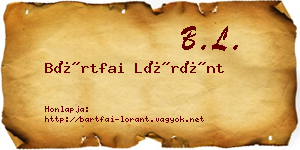 Bártfai Lóránt névjegykártya