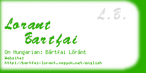 lorant bartfai business card